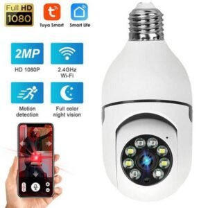 1080P Full HD WiFi CCTV Security Camera Smart Home Surveillance Camera Wireless Bulb Socket Camera with Night Vision & Mobile App